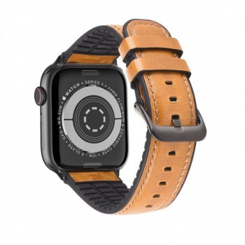 Kожаный ремешок Hoco WB18 Fenix leather strap для Apple Watch Series 1/2/3/4/5 (38/40mm) Khaki